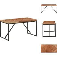 vidaXL Table de salle à manger 140x70x76 cm en bois massif d'acacia et de mangue - Tables de salle à manger