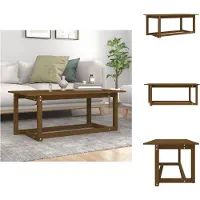vidaXL Table basse brun miel 110x55x45 cm Pin massif - Tables basses