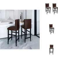 vidaXL Tabouret de bar 2 pcs simili cuir marron foncé - Tabouret de bar