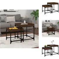 vidaXL Tables d'appoint 2 pcs. Brun aspect chêne Matériau dérivé du bois - Tables basses
