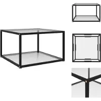 vidaXL Table basse transparente 60x60x35 cm verre trempé - Tables basses