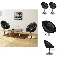 vidaXL Tabouret de bar 2 pcs. noir similicuir - Tabouret de bar