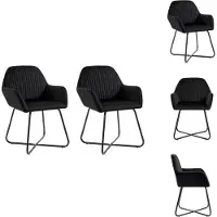 vidaXL Chaise de salle à manger 2 pcs. velours noir - Chaise de salle à manger