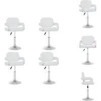 vidaXL Chaise de salle à manger 4 pcs. Pivotant Blanc Similicuir - Chaises de salle à manger