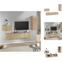 vidaXL Ensemble de 4 meubles TV Chêne Sonoma Matériau dérivé du bois - Meuble TV