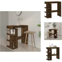 vidaXL Table de bar avec étagère Chêne fumé 100x50x101,5 cm Bois composite - Tables de salle à manger