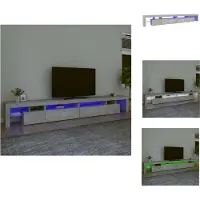 vidaXL Armoire TV avec lampes LED gris béton 290x36,5x40 cm - Meuble TV