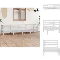 vidaXL Ensemble de salon de jardin 4 pièces blanc pin massif - Ensemble de meubles de jardin