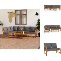 vidaXL Ensemble de salon de jardin 5 pièces avec coussins en bois massif d'acacia - Ensembles de meubles de jardin