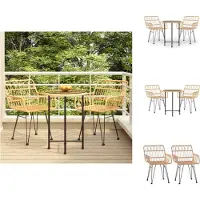 vidaXL Ensemble de jardin 3 pièces poly rotin - Ensemble de meubles de jardin