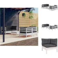 vidaXL Ensemble de salon de jardin 5 pièces avec coussins anthracite pin - Ensembles de meubles de jardin