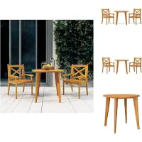 vidaXL Ensemble de jardin 3 pièces en bois massif d'acacia - ensembles de meubles de jardin