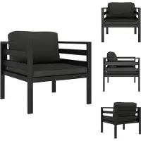 vidaXL Canapé individuel avec coussins Aluminium Anthracite - éléments de canapés de jardin