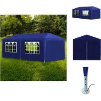 vidaXL Tente de réception 3x6 m Bleu - Pavillons & Tentes de réception