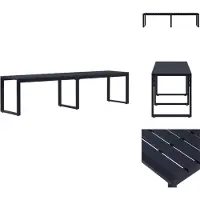 vidaXL Banc de jardin 180 cm Plateau PS Noir - Bancs de jardin