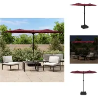 vidaXL Parasol double avec lampes LED rouge bordeaux 316x145 cm