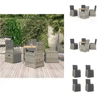vidaXL Ensemble de jardin 5 pièces avec coussins Gris Poly rotin - chaises de jardin