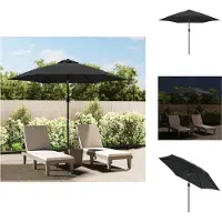 vidaXL Parasol avec lampes LED et mât en acier 300 cm Anthracite - Parasols & Protection solaire