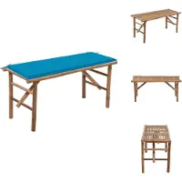 vidaXL Banc de jardin pliable avec support 118 cm Bambou - Bancs de jardin