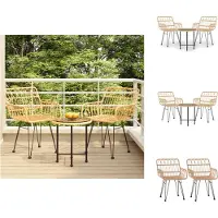 vidaXL Ensemble de jardin 3 pièces poly rotin - Ensemble de meubles de jardin