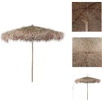 vidaXL Parasol en bambou avec toit en feuille de bananier 210 cm - Parasols & ombrelles