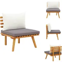 vidaXL Chaise de jardin avec coussin en bois massif d'acacia - éléments de canapé de jardin