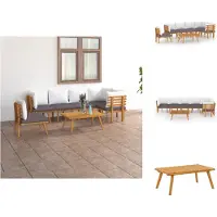 vidaXL Ensemble de salon de jardin 7 pièces avec coussins en bois massif d'acacia - Ensembles de meubles de jardin