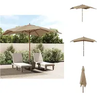 vidaXL Parasol avec mât en bois Taupe 300x300x273 cm - Parasols & Protection solaire
