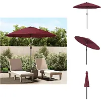 vidaXL Parasol avec mât en aluminium, 270 cm, rouge bordeaux - Parasols et protections solaires