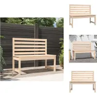 vidaXL Banc de jardin 109 cm pin massif - Bancs de jardin