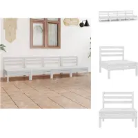 vidaXL Ensemble de salon de jardin 4 pièces blanc pin massif - Ensemble de meubles de jardin