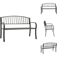 vidaXL Banc de jardin Gris 120 cm Acier - Bancs de jardin