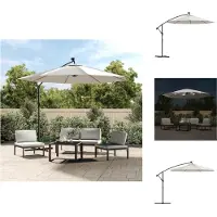 vidaXL Parasol Parapluie avec éclairage LED 300 cm Mât métallique - Parasols & Ecrans solaires