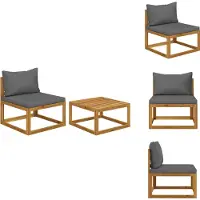 vidaXL Ensemble de canapé de jardin 2 pièces avec revêtement en bois massif d'acacia - éléments de canapé de jardin