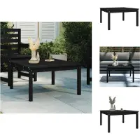 vidaXL Table de jardin noire 82,5x82,5x45 cm Pin massif - Tables de jardin