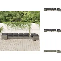 vidaXL Ensemble de salon de jardin 8 pièces avec coussins Gris Poly rotin - Ensemble de meubles de jardin
