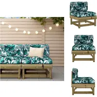 vidaXL Canapé central avec coussin en pin imprégné - éléments de canapés de jardin