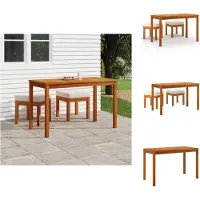 vidaXL Ensemble de jardin 3 pièces avec coussins en bois massif d'acacia - Ensemble de meubles de jardin
