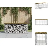 vidaXL Banc de jardin en gabions 103x44x42 cm Bois de pin imprégné - Bancs de jardin