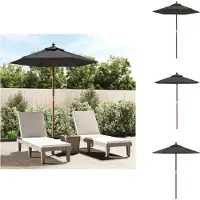 vidaXL Parasol avec mât en bois Anthracite 196x231 cm - Parasols & Protection solaire
