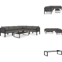 vidaXL Ensemble de salon de jardin 7 pièces avec coussins Poly Rotin Anthracite - Ensemble de meubles de jardin