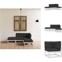 vidaXL Ensemble salon de jardin 4 pièces avec coussins pin massif - Ensembles de meubles de jardin