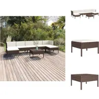 vidaXL Ensemble de salon de jardin 8 pièces avec coussins Poly Rotin Brun - Ensemble de meubles de jardin