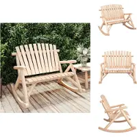 vidaXL Banc de jardin à bascule 2 places 123x96x102 cm bois massif épicéa - éléments de canapé de jardin