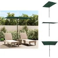 vidaXL Parasol avec mât en aluminium 2x1,5 m Vert - Parasols & Protection solaire