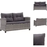 vidaXL Canapé de jardin 2 places avec coussins Gris 124 cm Poly rotin - Canapés de jardin