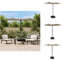 vidaXL Double parasol Taupe 316x240 cm - Parasols & ombrelles