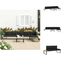 vidaXL Ensemble de 4 canapés d'angle de jardin avec coussins Aluminium et WPC - Canapés de jardin