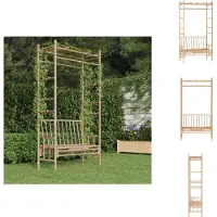 vidaXL Banc de jardin avec pergola 116 cm Bambou - Bancs de jardin