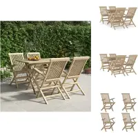 vidaXL Ensemble de jardin 5 pièces Gris Bois massif Teck